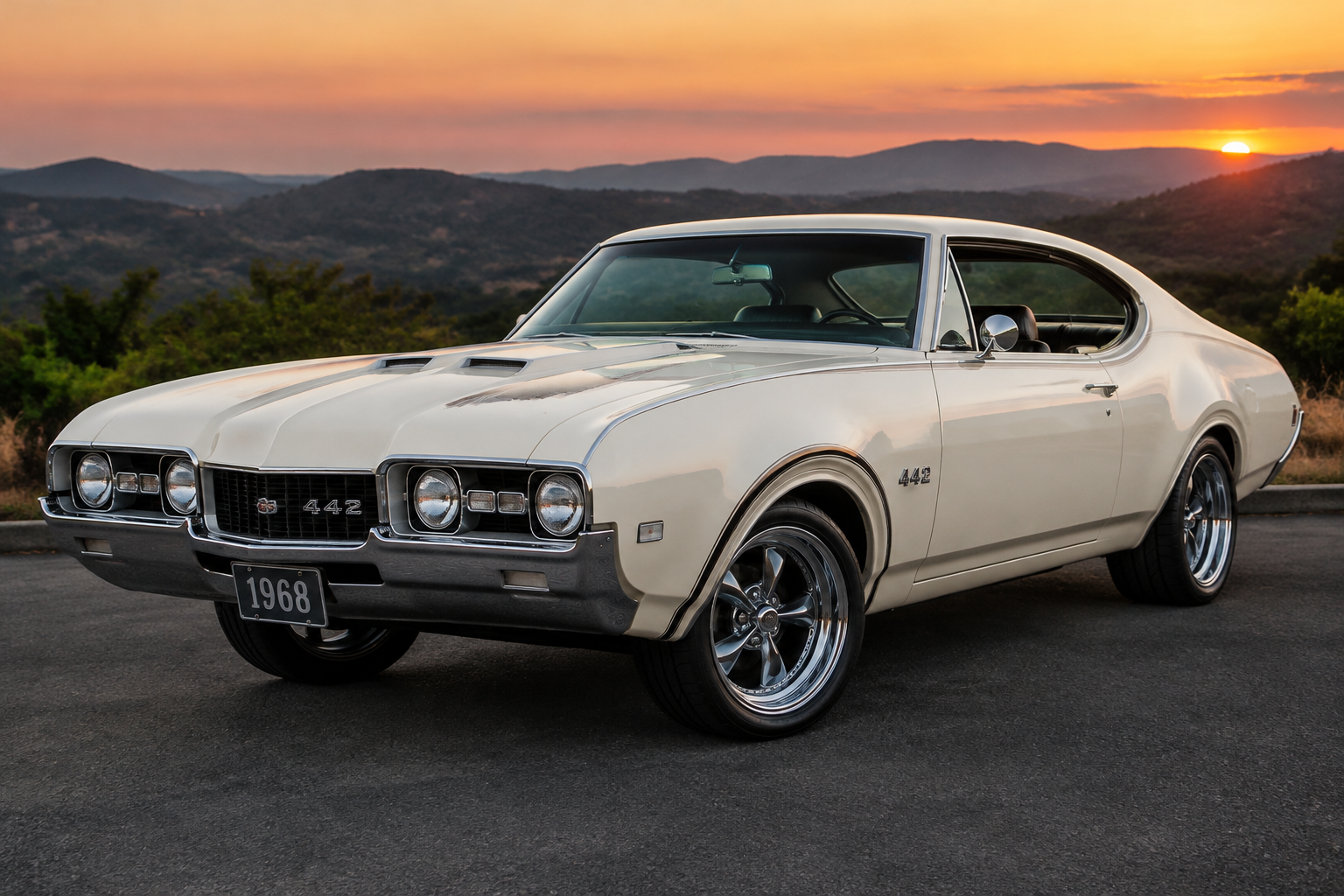 1968 white root beer pearl cutlets 442 with rims